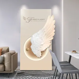 2024 novo relife criativo textura mural asas design personalidade corredor simples resina led pintura decorativa decoração para casa