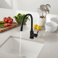 Robinet de cuisine moderne en acier à poignée unique, col flexible, cartouche céramique universelle, montage sur plan, pour salles de bain, hôtels et centres commerciaux