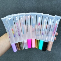 Nenfay — tubes de rouges à lèvres transparents en plastique, 15ml, couvercle Slim, rose, blanc, noir, or, argent, Tube à presser vide