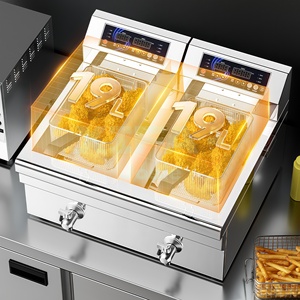 <span class=keywords><strong>Friteuse</strong></span> électrique commerciale 38L, grande capacité, chauffage rapide, en acier inoxydable, pour restaurant, restauration rapide, cuisine - Product Image 2
