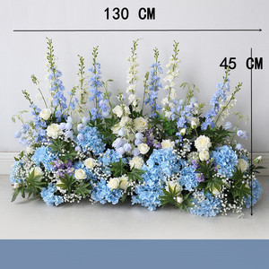 Evento banquete salón decoración azul real flor Artificial jardín Floral arco de rosas arreglos cumpleaños telón de fondo - Product Image 5