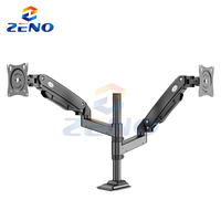 Bras ressort à gaz double écran pour écrans 17-33 pouces 3-10kg, VESA 100x100, 360 ° de rotation ± 50 ° d'inclinaison, hauteur réglable