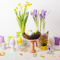 Confettis de fête à thème de Pâques en latex pour la décoration de table de dessert d'oeufs de lapin de baptême d'enfants emballés dans un sac