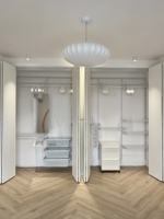 Armoire murale Ponie en OSB verrouillable avec porte pliante, placard ajustable et écologique pour chambre, atelier et salle à manger