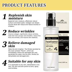 Sérum Coreano Antiedad para Rostro y Cuello de Venta al por Mayor OEM con 96% de Mucina de Caracol para el Cuidado de la Piel, Blanqueador y Reparador para Piel Sensible con Ácido Hialurónico - Product Image 4