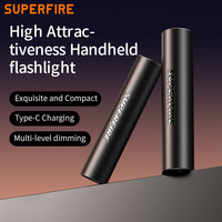 Lampe de poche LED rechargeable portable à 4 modes Torche ABS légère avec USB type-c étanche pour le camping en plein air
