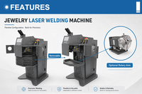 Machine de soudage laser pour bijoux 200W, soudeuse YAG haute énergie 180J avec grand espace interne pour la production et la réparation de bijoux en grande quantité