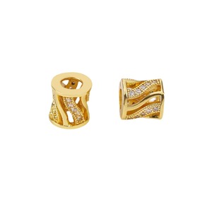Perles micro-incrustées en forme de baril 9x9x4.5mm, entretoises en alliage de zircon, accessoires de bijoux DIY - Product Image 5