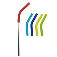 Couvre-paille en Silicone, 1 pièce, 8mm, embouts de paille en acier inoxydable, couvertures de paille en métal