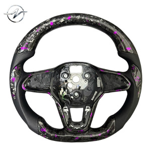 Volant sport en cuir personnalisé, en fibre de carbone forgée, 3 branches, 35 mm, pour Volkswagen Golf MK8 GTI Passat - Product Image 1