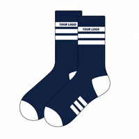 Chaussettes de sport rétro rayées pour le printemps - Impression numérique personnalisée du logo, mélange de spandex/polyester/coton, respirantes et à séchage rapide