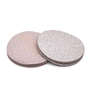 Disque de papier de verre enduit blanc de 6 pouces Disque abrasif en oxyde d'aluminium de dureté moyenne Support de boucle de crochet Support OEM personnalisable - Product Image 2