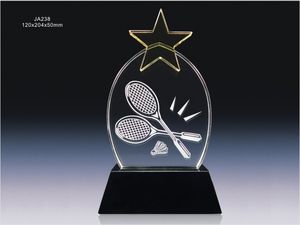 أفضل جوائز الكريستال الزجاجي K9، كأس كرة الطائرة مع نجمة كريستالية/معدنية للهدايا والتذكارات - Product Image 4