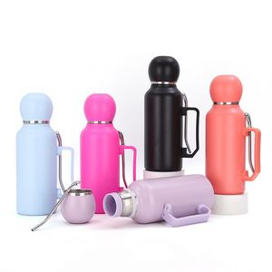 Creative New Football Cup Stainless Steel Vacuum Cup with Soup Spoon Travel Kettle 1300ml - Product Image 1