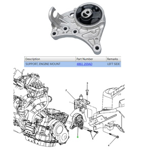ขายึดเครื่องยนต์ด้านซ้าย รุ่น 4861269AD สำหรับ Chrysler Voyager caravan Town & Country 3.3L ปี 2001-2010 04861269AD 04861269AC 04861269AB - Product Image 2