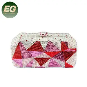LEB1179 Geometrische Candy Kleur Mini Bling Strass Handtassen Feestavond Purse Crystal Clutch Bag Voor Vrouwen