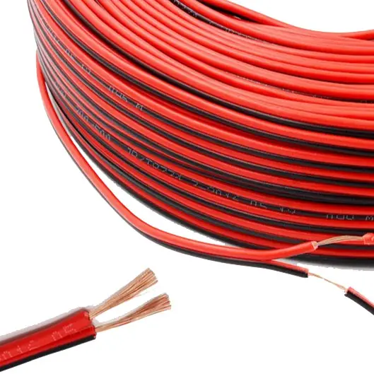 Şeffaf hoparlör kabloları 10 12 14 16 18 awg OFC bakır cca kırmızı siyah esnek hoparlör kablo tel