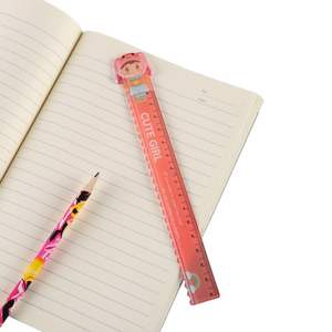 Regla de plástico multifuncional con ondas de dibujos animados bonitos de 15cm al por mayor, útiles escolares creativos prácticos para juego de reglas de geometría matemática - Product Image 4