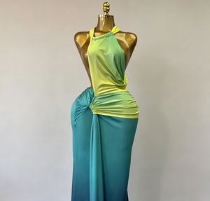 Abito <span class=keywords><strong>Midi</strong></span> Aderente Sexy da Donna, Outfit per Compleanno, Vestito in Rete con Collo Alto Traspirante in <span class=keywords><strong>Cotone</strong></span> per Cocktail - Product Image 1