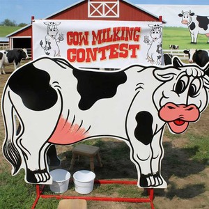 Juego de Competición de Ordeño de Vacas de PVC, Interactivo, Doble Carrera, para Eventos al Aire Libre, Carnavales <span class=keywords><strong>Públicos</strong></span>, Fiestas y Parques Infantiles - Product Image 1
