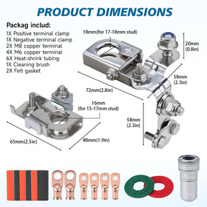 <b>Battery</b> Clamp Kit For Ford Raptor 926-882 926-879 Stainless Steel Positive Negative <b>Terminal</b> - Product Image 5