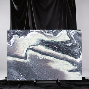 Mármol <span class=keywords><strong>Cipollino</strong></span> Ondulato Moderno Pulido en Capas con Vetas en Negro, Marrón y Blanco, Piedra Natural para Paredes y Pisos de Baños con un Toque Elegante - Product Image 2