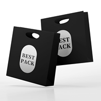 Sacs de courses en carton avec poignée et fermeture auto-agrippante, personnalisables (couleur et logo), durables, pour la vente au détail