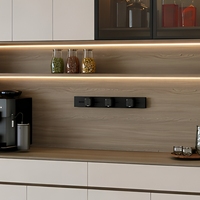 Buffet de salon moderne en verre, console de rangement