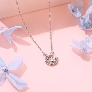 Collana <span class=keywords><strong>Il</strong></span> <span class=keywords><strong>Piccolo</strong></span> <span class=keywords><strong>Principe</strong></span>, Gioiello di Lusso, Perfetta per Proposte di Matrimonio, Pendente Luna con Zirconi, Regalo per Compleanno <span class=keywords><strong>e</strong></span> San Valentino - Product Image 3
