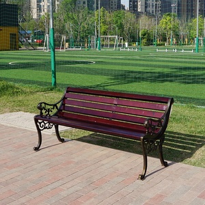 Banc <span class=keywords><strong>de</strong></span> parc public chaise assise en <span class=keywords><strong>aluminium</strong></span> en bois <span class=keywords><strong>jardin</strong></span> avec accoudoir bancs d'extérieur avec dossier - Product Image 3