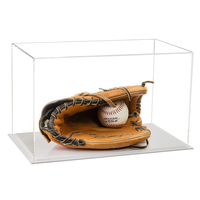 Vitrine de présentation en acrylique transparent pour gant de receveur de baseball, support individuel pour gant de combat de baseball avec fond miroir