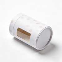 Emballage personnalisé en tube de carton biodégradable pour bougies, avec feuille d'or, tubes d'expédition blancs, boîte cadeau ronde avec couvercle