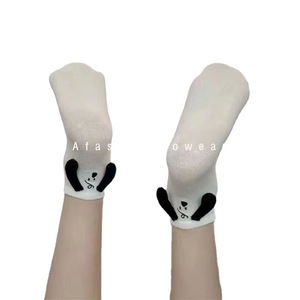 Mid-Calf <b>Socks</b> Women <b>Black</b> Ear Puppy Plush Striped Breathable Sweat-Absorbing Polyester Fiber Youth 18-40 Years Old - Product Image 4