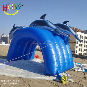 Mundo submarino océano tema delfín túnel azul <span class=keywords><strong>acuario</strong></span> arco inflable - Product Image 3