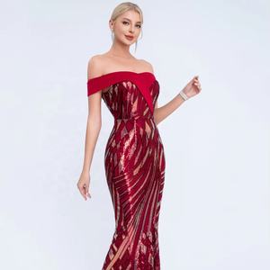 Vestido de Noche Largo de Satén Natural Moderno al por Mayor para Mujer, Vestido de Fiesta de Graduación, Vestido de Gala con un Hombro Descubierto - Product Image 1