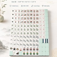 (Stock sous copyright) Fourniture de jeux de Mahjong américains pour le commerce extérieur, style antique clair, en carton acrylique de style américain
