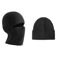 2025 nouveauté unisexe 2-en-1 tricoté cagoule bonnet Logo personnalisé chapeau d'hiver pour le sport et un usage quotidien extérieur coupe-vent