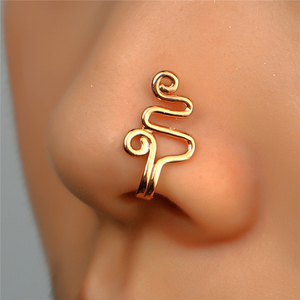 Anillo de Nariz de Latón con Incrustaciones de Circones en Forma de Estrella y Corona, Joyería de Moda para Piercing Nasal - Product Image 6