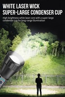 Lampe torche LED en aluminium haute puissance, rechargeable par USB-C, zoomable, tactique, longue portée, étanche, pour camping et chasse
