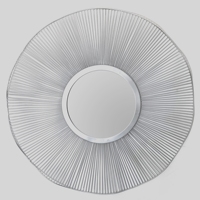 Meilleures ventes - Miroir mural rond moderne et contemporain avec cadre en métal argenté - Meubles de salon - Décoration - Migue MM1075