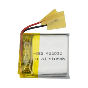 סוללת ליתיום סיטונאי 402020 3.7V 110mah למכשירי אלקטרוניקה/צעצועים/כלי עבודה חשמליים מיני