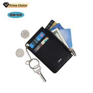 BSCI cepillo antirrobo RFID multifunción tarjetero de cuero Delgado monedero Mini llavero billetera - Product Image 1