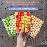Porte-clés anti-stress à tapoter, style gourmet, thème burger et hot-dog, avec clavier 26 touches en plastique, accessoire de sac pour couple, jouet