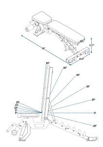 Banc de musculation réglable de qualité commerciale POWERMAN FITNESS, banc FID robuste pour entraînement avec haltères et barres - Product Image 3