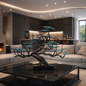 Scultura in Metallo Personalizzata JingYue di Pino <span class=keywords><strong>Bonsai</strong></span> Cinese, Decorazione Artistica Elegante per Soggiorno Moderno - Product Image 3