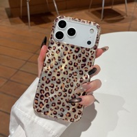 Étui de téléphone portable IMD double couche à motif léopard intégral pour iPhone 18 17 16 15 14 13 12 Pro Max