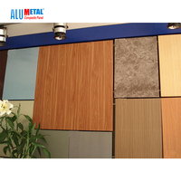 Panneaux muraux modernes en composite d'aluminium (ACP) pour appartements, imperméables, ignifuges, imitation bois, Alumetal, à prix abordable