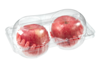 Blister en plastique pomme 1/2/3/6 compartiments boîte d'emballage à clapet emballage alimentaire en plastique personnalisé RPET