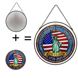 Colgante de Vitral con Diseño de la Estatua de la Libertad, Celebración del 250 Aniversario de Estados Unidos 1776-2025 - Product Image 6