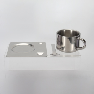 Juego <span class=keywords><strong>de</strong></span> cubiertos <span class=keywords><strong>de</strong></span> té <span class=keywords><strong>de</strong></span> la tarde Juego <span class=keywords><strong>de</strong></span> tazas <span class=keywords><strong>de</strong></span> café reutilizables <span class=keywords><strong>de</strong></span> acero inoxidable 304 con cuchara y plato para té y leche - Product Image 3